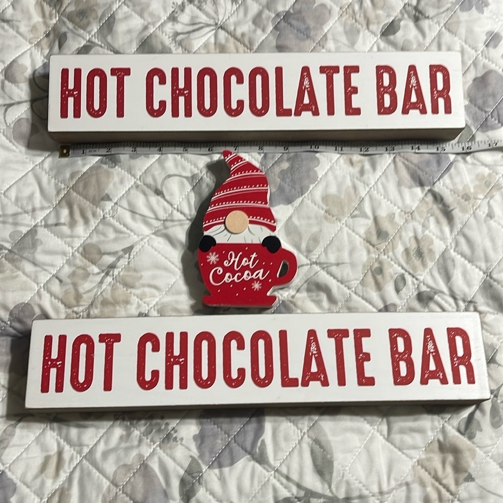 New Hot Chocolate/cocoa wooden signs